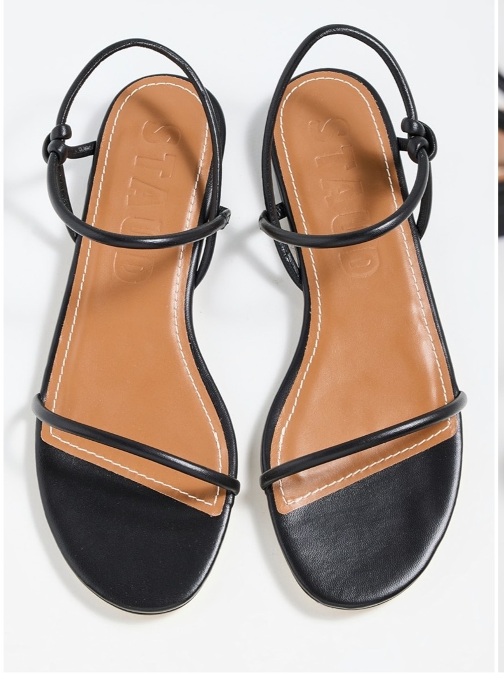 STAUD Laurel Sandals minimalist STAUD Black Strappy Slingback Flat Sandals new 6